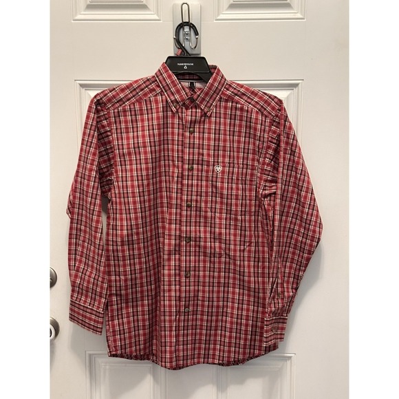 Ariat Other - Ariat Pro Shirt Men XS Red Plaid Witten Classic Button Long Sleeve Western Logo